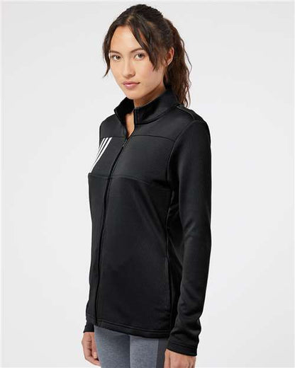 Adidas Women's 3-Stripes Double Knit Full-Zip A483 Custom Embroidered Business Logo