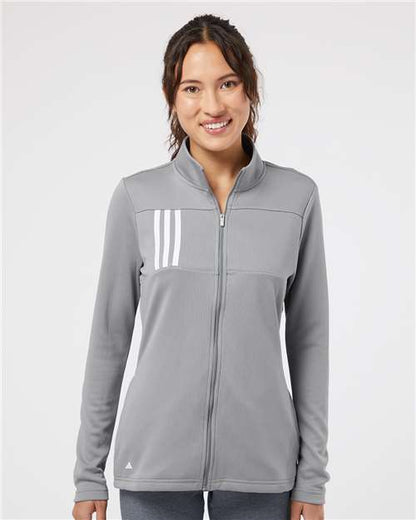 Adidas Women's 3-Stripes Double Knit Full-Zip A483 Custom Embroidered Business Logo