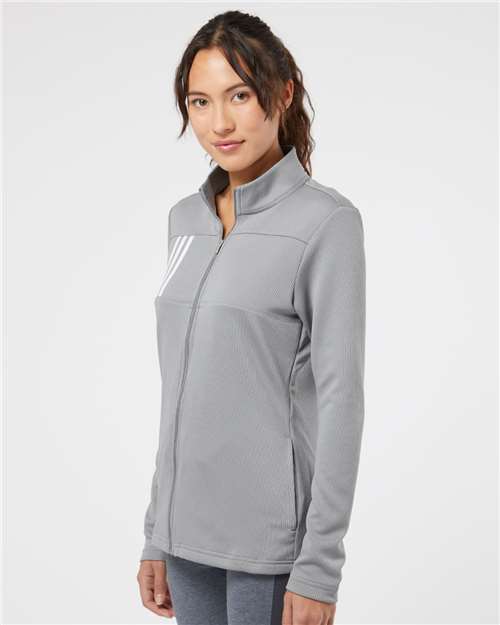 Adidas Women's 3-Stripes Double Knit Full-Zip A483 Custom Embroidered Business Logo