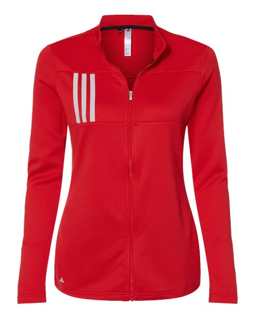 Adidas Women's 3-Stripes Double Knit Full-Zip A483 Custom Embroidered Business Logo