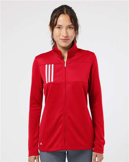 Adidas Women's 3-Stripes Double Knit Full-Zip A483 Custom Embroidered Business Logo