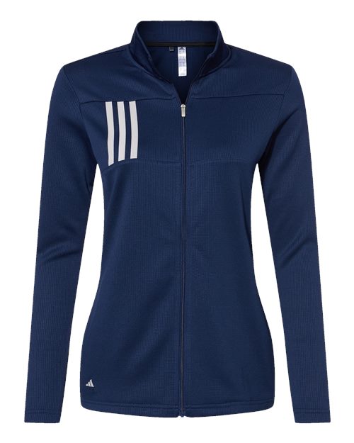 Adidas Women's 3-Stripes Double Knit Full-Zip A483 Custom Embroidered Business Logo