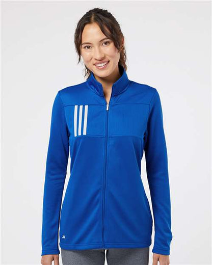 Adidas Women's 3-Stripes Double Knit Full-Zip A483 Custom Embroidered Business Logo