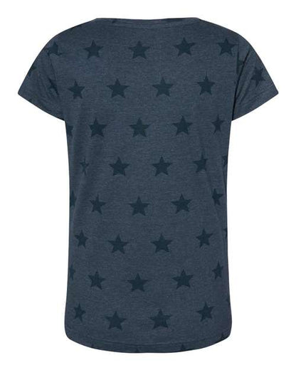 Code Five Women's Star Print Scoop Neck Tee 3629