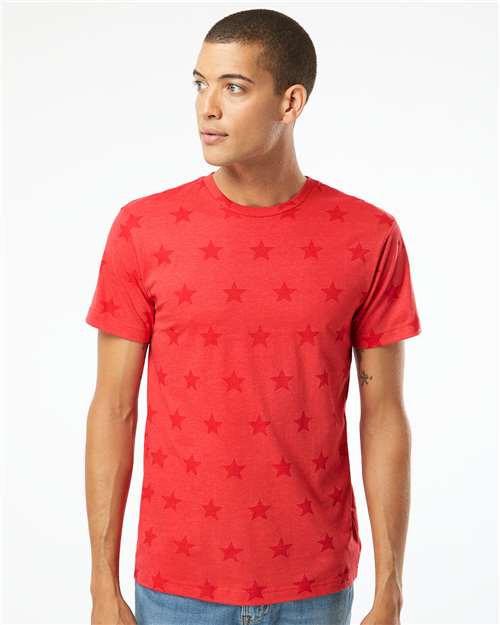 Custom Embroidered  Code Five Star Print Tee 3929  