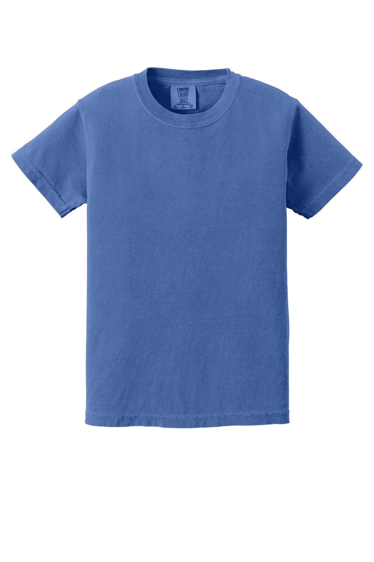 Custom Embroidered Comfort Colors T-Shirts  in Flo Blue