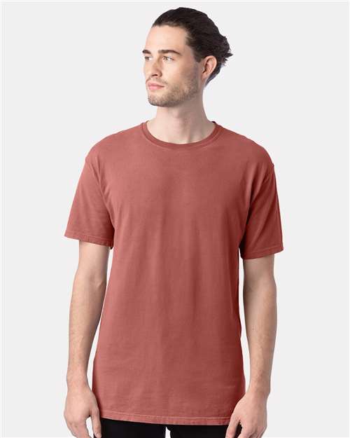 Custom Embroidered  ComfortWash by Hanes Garment-Dyed T-Shirt GDH100 Nantucket Red