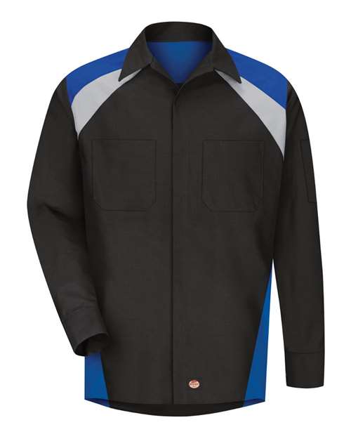 Red Kap Men's Tall Long Sleeve Tri-Color Shop Shirt SY18T