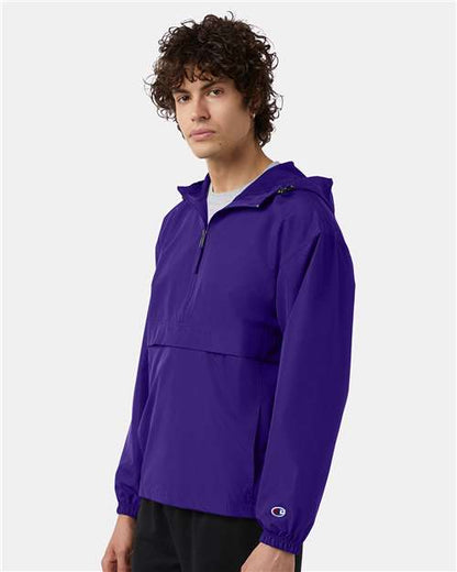 Champion Hooded Packable Quarter-Zip Jacket CO200 Custom Embroidered Business Logo