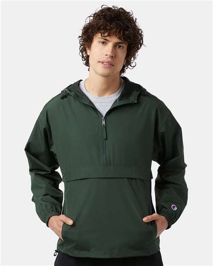 Champion Hooded Packable Quarter-Zip Jacket CO200 Custom Embroidered Business Logo