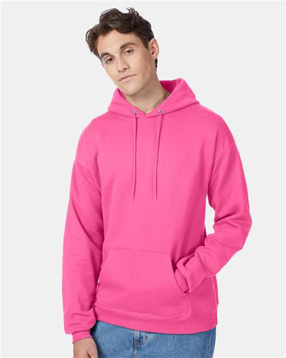 Custom Embroidered  Hanes Ecosmart® Hooded Sweatshirt P170 Safety Pink