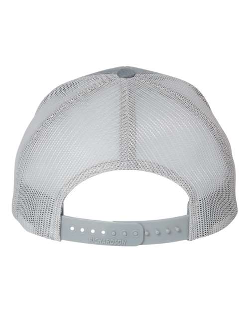 Richardson Snapback Trucker Cap 112 Heather Grey/ Light Grey Custom Embroidered Business Logo