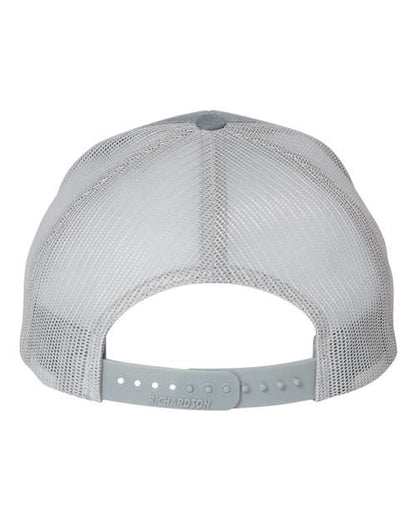 Richardson Snapback Trucker Cap 112 Heather Grey/ Light Grey Custom Embroidered Business Logo