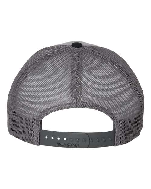 Richardson Snapback Trucker Cap 112 Grey/ Charcoal/ Black Custom Embroidered Business Logo