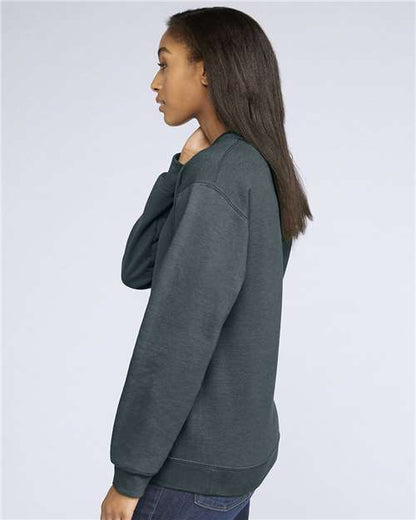 Gildan Softstyle® Midweight Crewneck Sweatshirt SF000 Dark Heather Custom Embroidered Business Logo