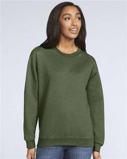 Custom Embroidered  Gildan Softstyle® Midweight Crewneck Sweatshirt SF000 Military Green