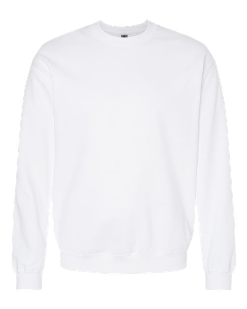 Gildan Softstyle® Midweight Crewneck Sweatshirt SF000 White Custom Embroidered Business Logo