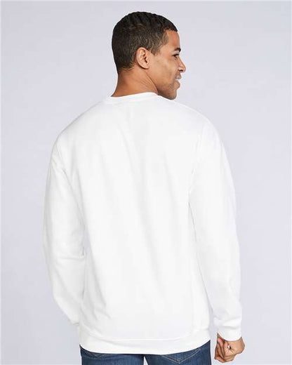 Gildan Softstyle® Midweight Crewneck Sweatshirt SF000 White Custom Embroidered Business Logo