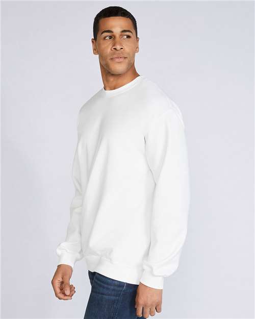 Gildan Softstyle® Midweight Crewneck Sweatshirt SF000 White Custom Embroidered Business Logo