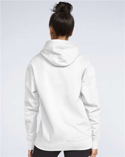Gildan Softstyle® Midweight Hooded Sweatshirt SF500 White Custom Embroidered Business Logo