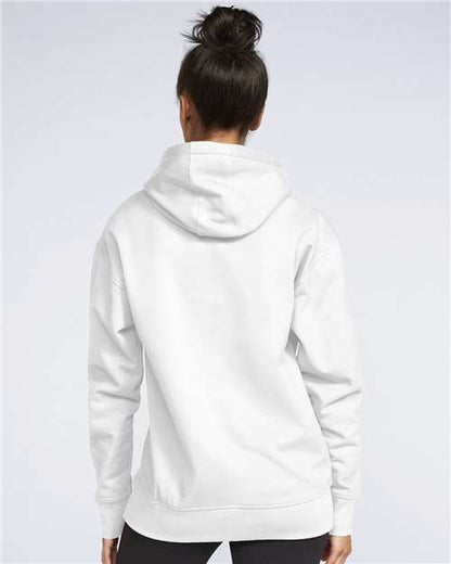 Gildan Softstyle® Midweight Hooded Sweatshirt SF500 White Custom Embroidered Business Logo