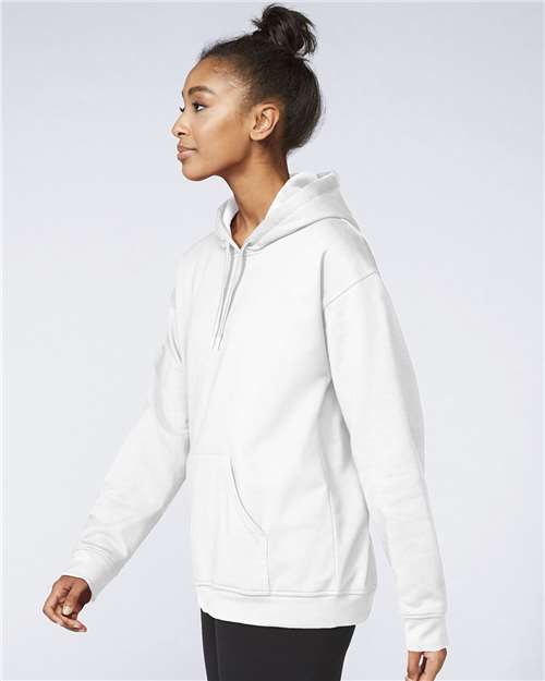 Gildan Softstyle® Midweight Hooded Sweatshirt SF500 White Custom Embroidered Business Logo