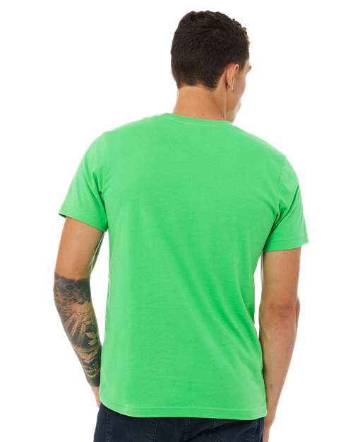 BELLA + CANVAS Jersey Tee 3001 Synthetic Green Custom Embroidered Business Logo