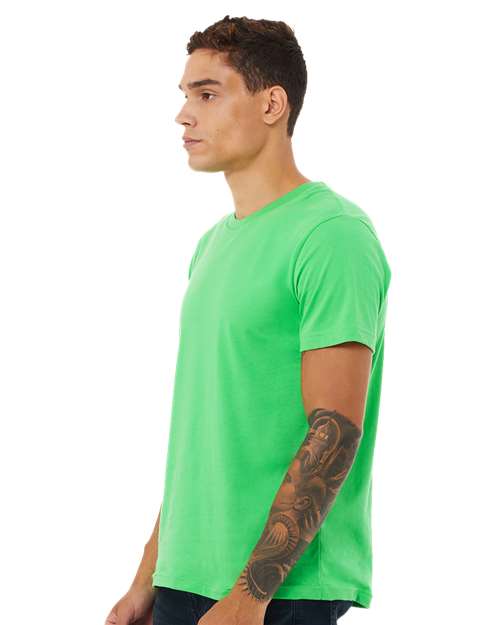 BELLA + CANVAS Jersey Tee 3001 Synthetic Green Custom Embroidered Business Logo