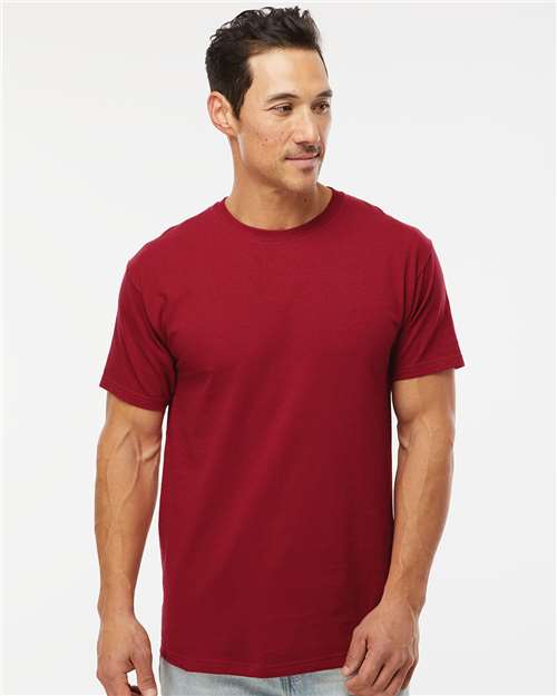 Custom Embroidered  M&O Gold Soft Touch T-Shirt 4800 Cardinal Red
