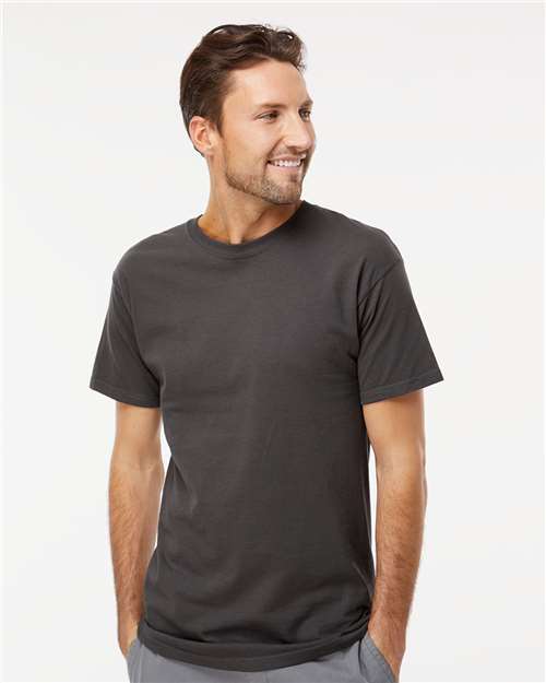 Custom Embroidered  M&O Gold Soft Touch T-Shirt 4800 Charcoal