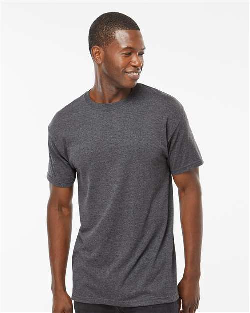 Custom Embroidered  M&O Gold Soft Touch T-Shirt 4800 Dark Heather