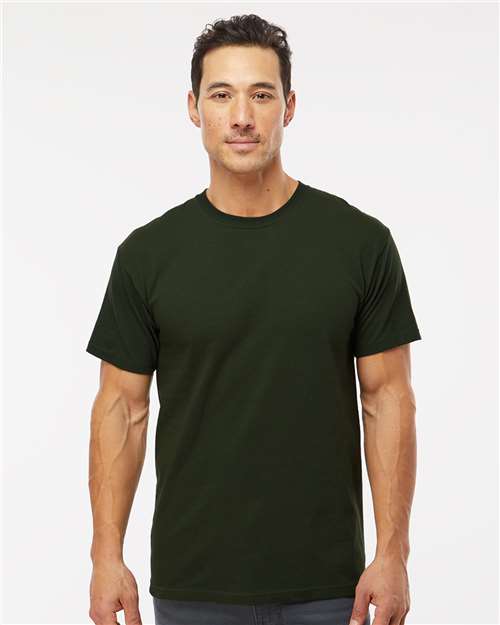 Custom Embroidered  M&O Gold Soft Touch T-Shirt 4800 Forest Green