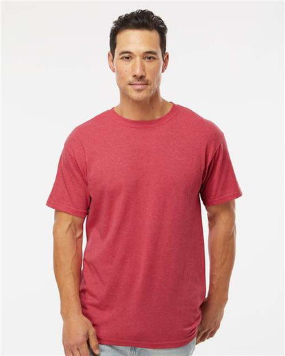 Custom Embroidered  M&O Gold Soft Touch T-Shirt 4800 Heather Red