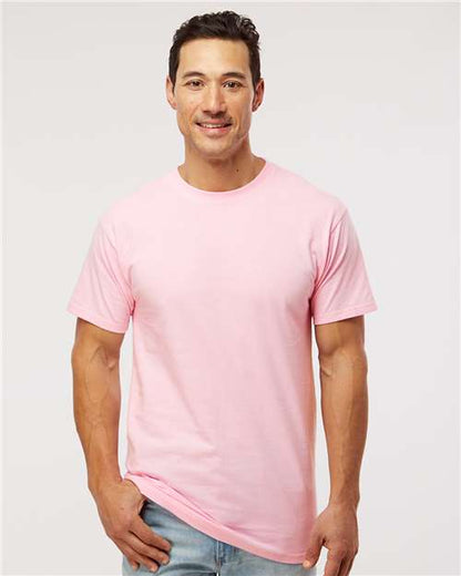 Custom Embroidered  M&O Gold Soft Touch T-Shirt 4800 Light Pink
