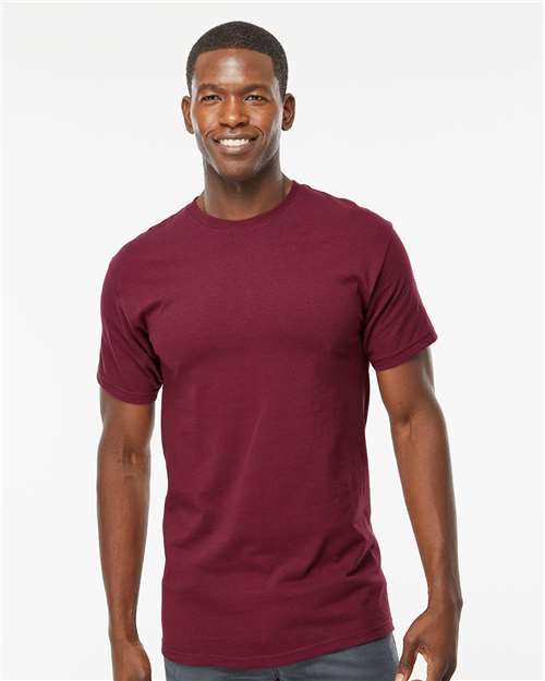 Custom Embroidered  M&O Gold Soft Touch T-Shirt 4800 Maroon