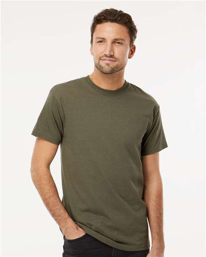 Custom Embroidered  M&O Gold Soft Touch T-Shirt 4800 Military Green