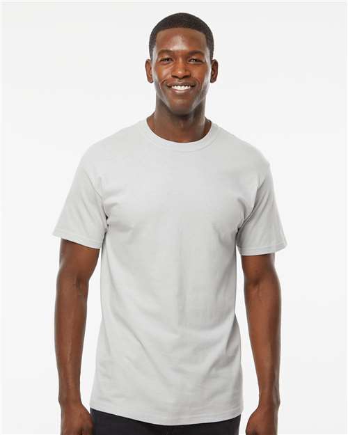 Custom Embroidered  M&O Gold Soft Touch T-Shirt 4800 Platinum