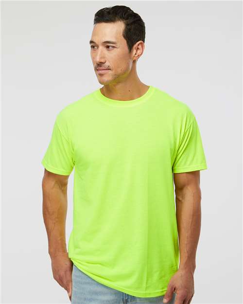 Custom Embroidered  M&O Gold Soft Touch T-Shirt 4800 Safety Green