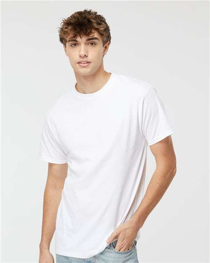 Custom Embroidered  M&O Gold Soft Touch T-Shirt 4800 White