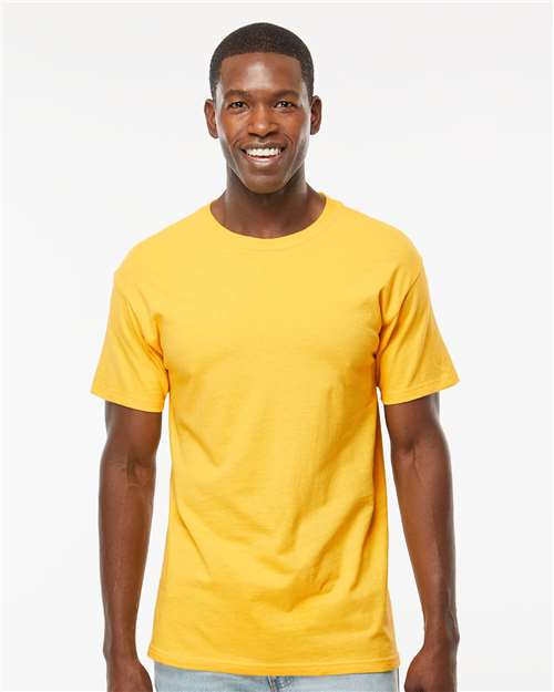 Custom Embroidered  M&O Gold Soft Touch T-Shirt 4800 Yellow