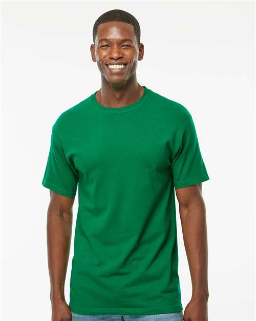 Custom Embroidered  M&O Gold Soft Touch T-Shirt 4800 Fine Kelly Green