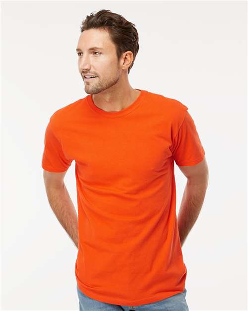 Custom Embroidered  M&O Gold Soft Touch T-Shirt 4800 Orange