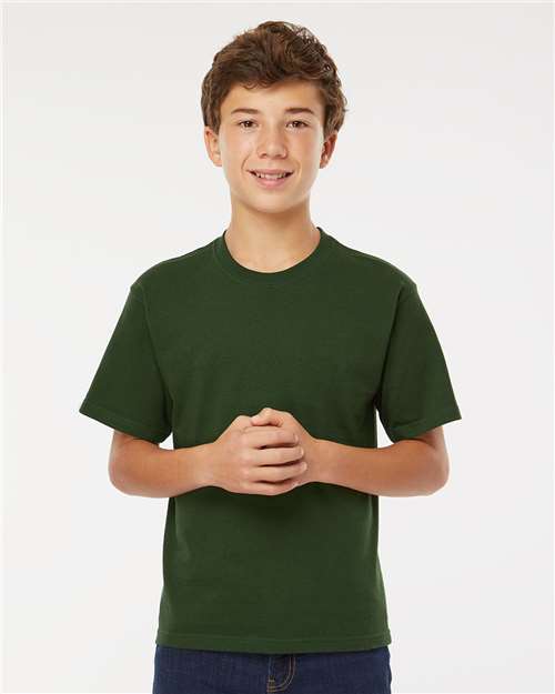 M&O Youth Gold Soft Touch T-Shirt 4850 Forest Green