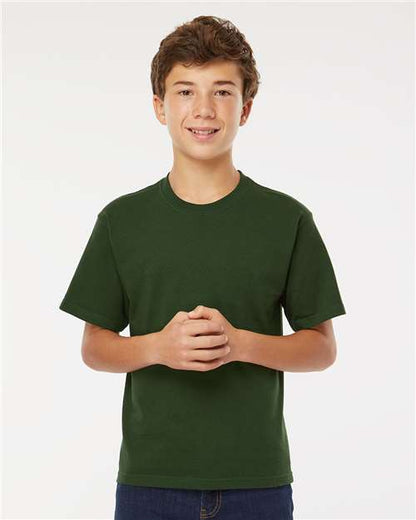 M&O Youth Gold Soft Touch T-Shirt 4850 Forest Green