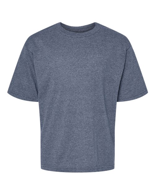 M&O Youth Gold Soft Touch T-Shirt 4850 Heather Navy
