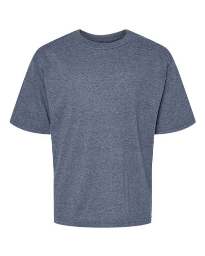 M&O Youth Gold Soft Touch T-Shirt 4850 Heather Navy