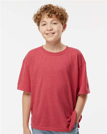 M&O Youth Gold Soft Touch T-Shirt 4850 Heather Red