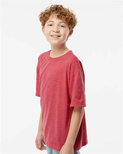 M&O Youth Gold Soft Touch T-Shirt 4850 Heather Red