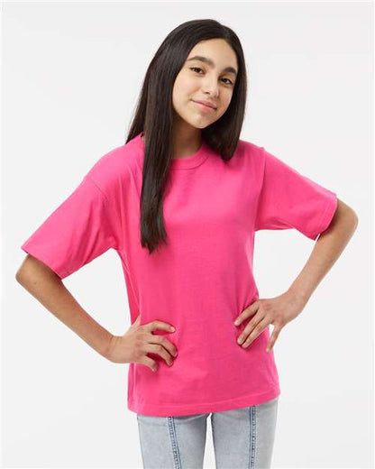 M&O Youth Gold Soft Touch T-Shirt 4850 Heliconia