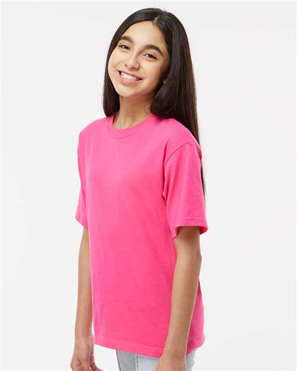 M&O Youth Gold Soft Touch T-Shirt 4850 Heliconia